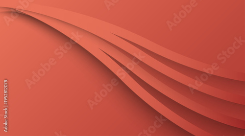 レイヤー状に重なるオレンジグラデーションのペーパーカット風抽象背景・モダンで温かみのあるデザイン素材