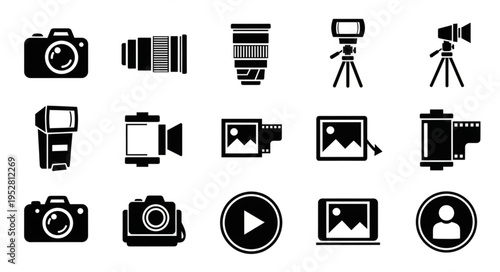 Collection of various camera icons.