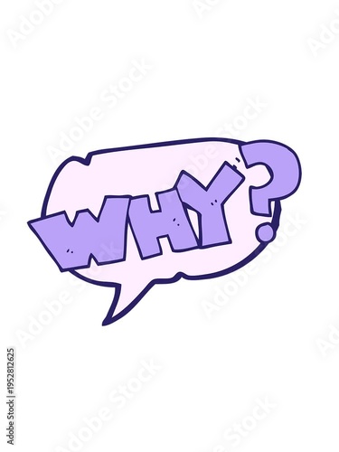 shaking motion animation of freehand drawn speech bubble cartoon shout WHY