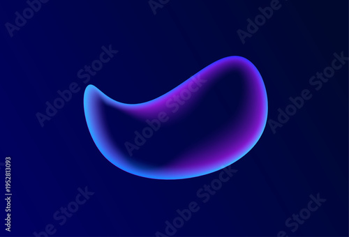 Futuristic bubble with neon gradient surface glows softly with blurred edges and smooth transitions. The reflections create a polished look. The style is clean and digital.