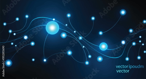 Abstract glowing blue network of interconnected nodes and lines.