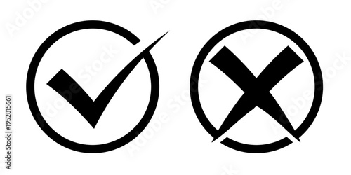 Check mark icons. Yes no symbols.