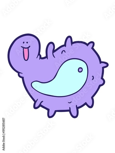 jiggle and pause animation of cartoon germ drawing