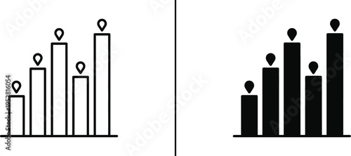Business Team Performance Icon – People Bar Chart, Workforce Growth Analytics Vector