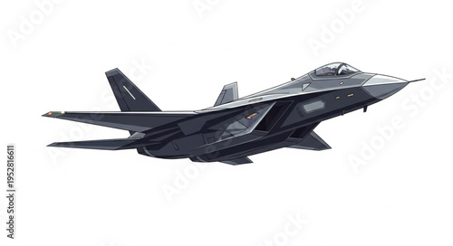 Advanced Stealth Fighter Jet Ascending Against a Clear Sky.