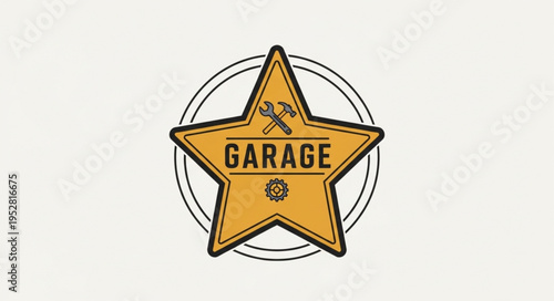Vintage Garage Logo Featuring a Star and Crossed Wrenches.