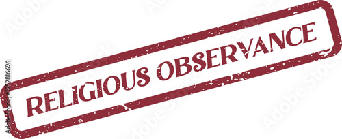 Red Rubber Stamp for Religious Observance Indicating Spiritual Rituals and Sacred Traditions