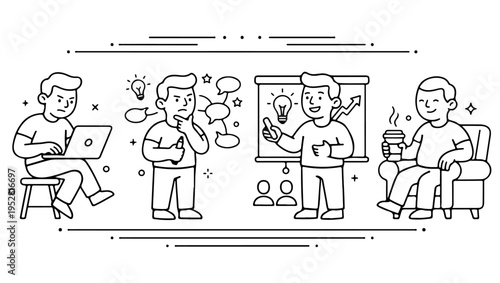 The creative process from idea to presentation and final relaxation