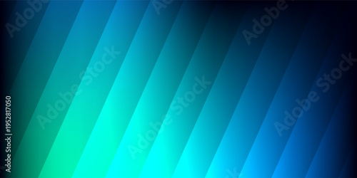 Futuristic neon texture with vibrant shades of blue green gradients and bright smooth fluted vertical lines. Bold dynamic design blending smooth tones and radiant colors for modern visual art project