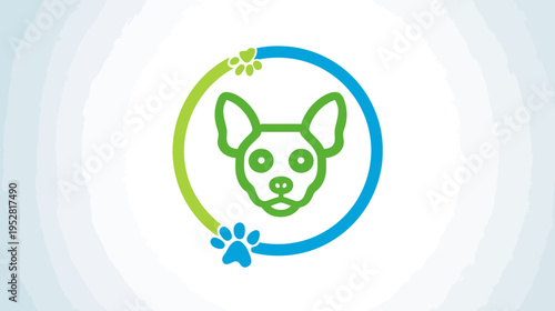 Dog icon in circular frame vector illustration for animal related concepts