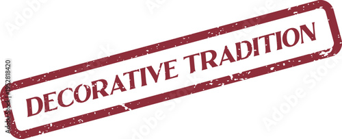 Red distressed rubber stamp for decorative tradition and historical artistry and craftsmanship