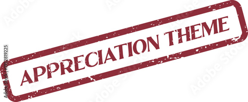 Appreciation Theme rubber stamp effect with vibrant red ink on a pristine white surface