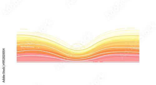 Abstract flowing lines art with warm gradient colors and light effect