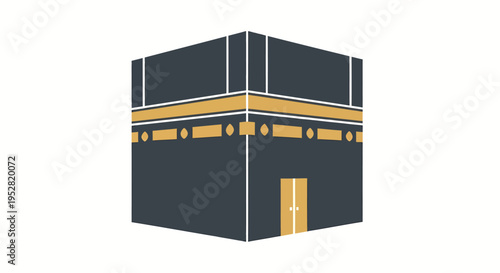Kaaba Mecca illustration for Islamic cultural branding and education