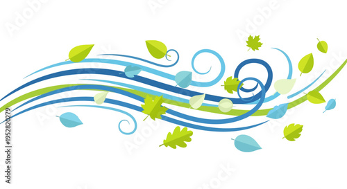 Autumn Breeze Blowing Leaves and Swirling Wind