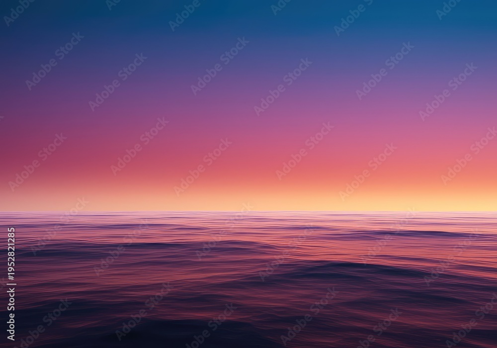 Fototapeta premium Hypnotic blank landscape visualization. Fluid gradients of electric colors blend across a surreal, dreamy, empty horizon plane, blank, field, atmospheric