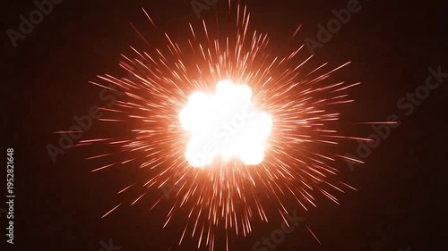 Vibrant Fireworks Explode in Night Sky.