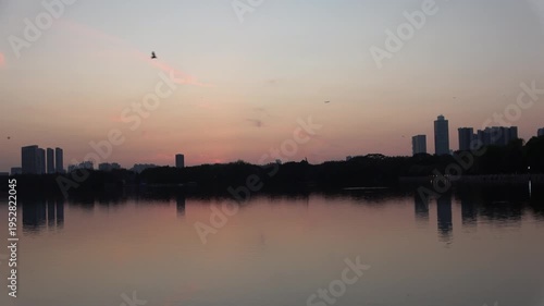 sunset over the lake