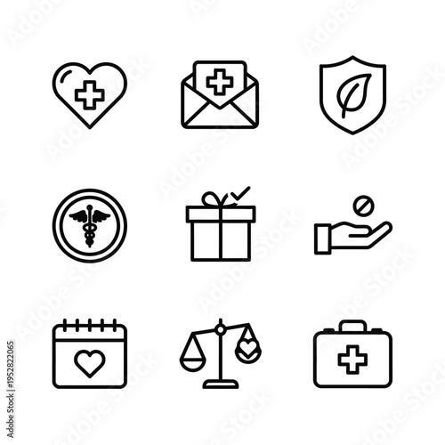 Collection of Medical Health Care Icons and Symbols.