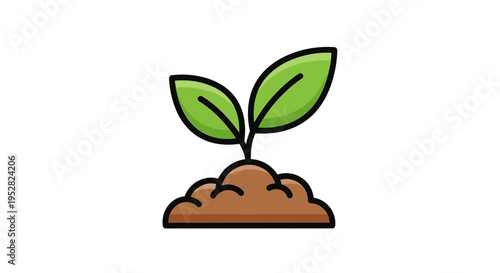Green sprout growing from soil, concept of new life, growth, and nature