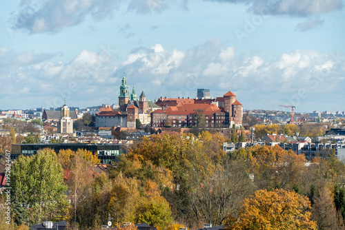 Panorama of Krakow with the Wawel Royal Castle