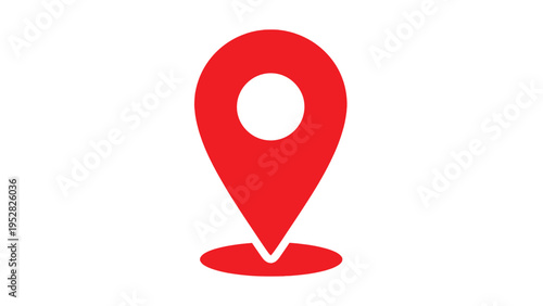 Free Download Red map pin icon with white background for location marking and navigation purposes - GFXLoad