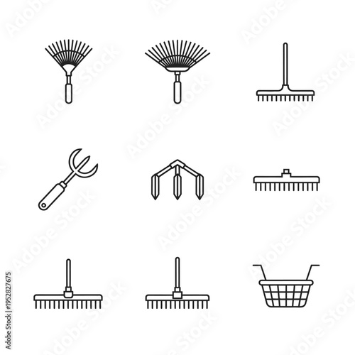 Collection of Garden Tools Icons Vector Illustration.