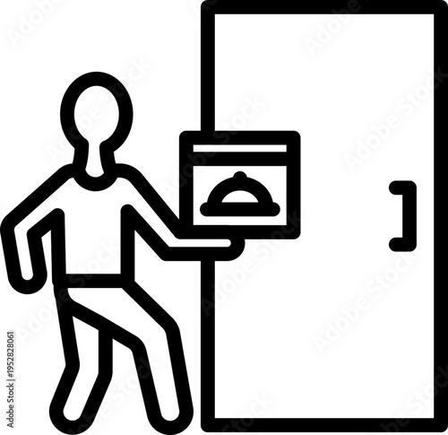 Door Delivery Line Icon, Home Delivery Service , To Your Door Shipping Symbol