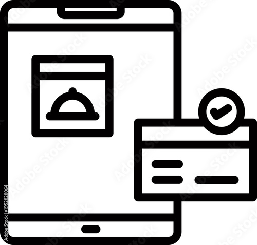 Cashless Payment Line Icon, Digital Transaction Mobile Outline, Contactless Payment Methods Symbol
