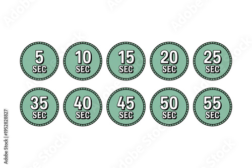 Collection of green circular icons featuring various mathematical symbols and signs