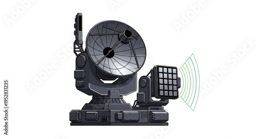 Advanced Radar System with Missile Launcher for Defense.