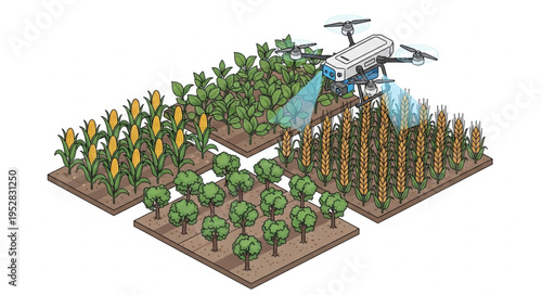 Drone Spraying Crops - Precision Agriculture for Sustainable Farming.