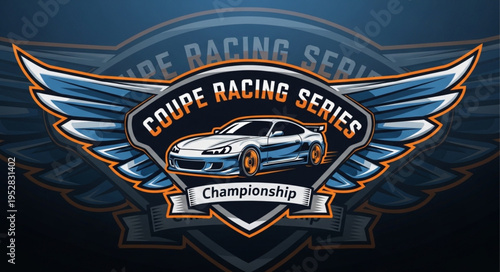 Coupe Racing Series Championship Emblem with a Sleek Sports Car.