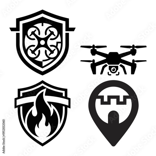 Shield Target Lock Alert Icon Bundle