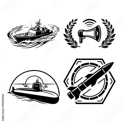 Turret Carrier Warship Bunker Icon Bundle
