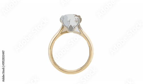 Elegant watercolor diamond ring illustration for bridal and wedding design