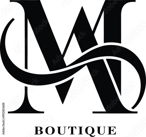 Elegant Monogram Design with Intertwined Letters for Sophisticated Boutique Branding Identity