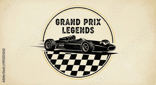 Grand Prix Legends - A Vintage Racing Car Emblem.