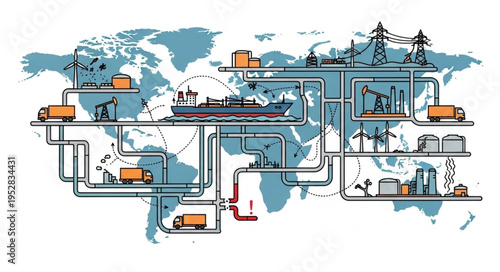 Global Oil and Gas Industry Network - Production, Transportation, and Distribution.