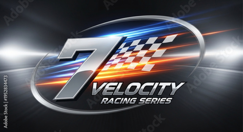 Velocity Racing Series Logo with Checkered Flag and Number Seven.