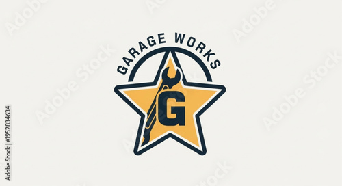 Garage Works Logo Featuring a Star, Wrench, and Letter G.