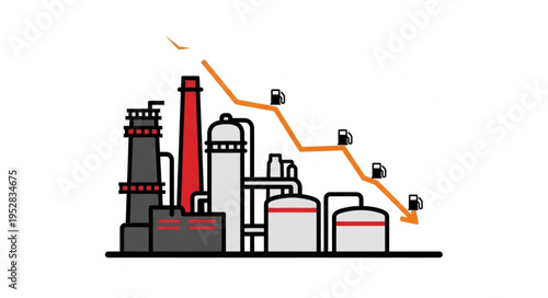 Declining Oil Production - A Visual Representation of Industry Downturn.