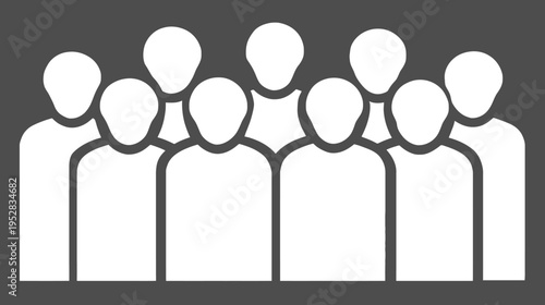 Abstract group of people icon. Generic user avatars symbol for team, community, social network, business, and collaboration.