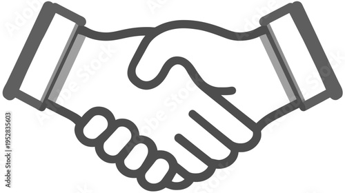 Professional handshake icon vector graphic symbolizing business agreement, partnership, deal, collaboration, success, and trust