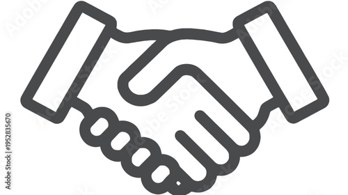 Professional business handshake vector line icon symbolizing partnership, agreement, deal, collaboration, trust, and greeting.