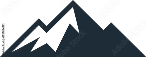Graphic mountain icon for outdoor adventure, travel, and nature designs