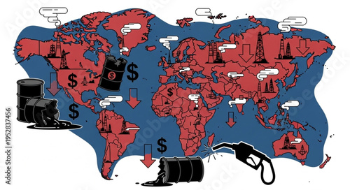 Global Oil Market Dynamics - A Visual Representation of Supply and Demand.