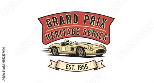 Grand Prix Heritage Series Logo Featuring a Classic Race Car.