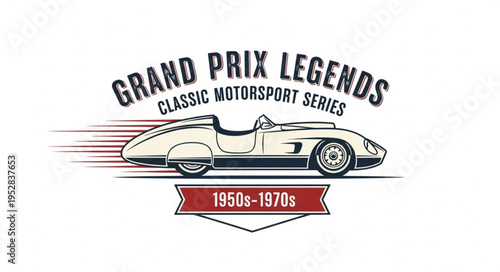 Grand Prix Legends Classic Motorsport Series Vintage Race Car Illustration.