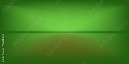 Abstract gradient podium background. Empty green 3D studio background. Clean scene for product presentation mockup template. eps 10